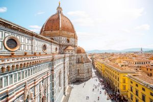 Florence - the brick-domed cathedral of Santa Maria del Fiore and cityscape